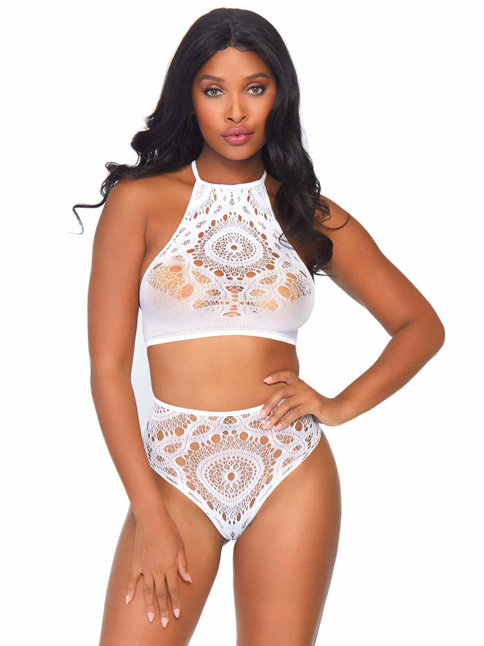 2PC Crop Top and Panty White - Model Express VancouverLingerie