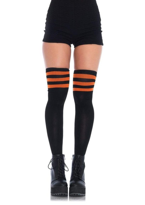 Athletic Thigh Highs Black/Orange - Model Express VancouverHosiery