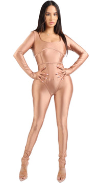 Binding Spandex Jumpsuit Nude - Model Express VancouverClothing