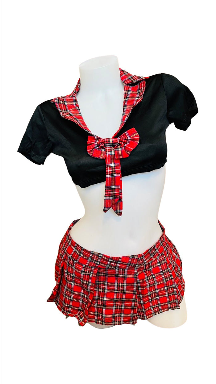 Black Top and School Girl Set - Model Express VancouverClothing