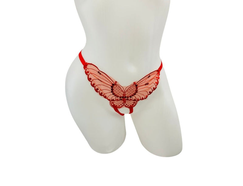 Butterfly Panties - Red - Model Express VancouverLingerie