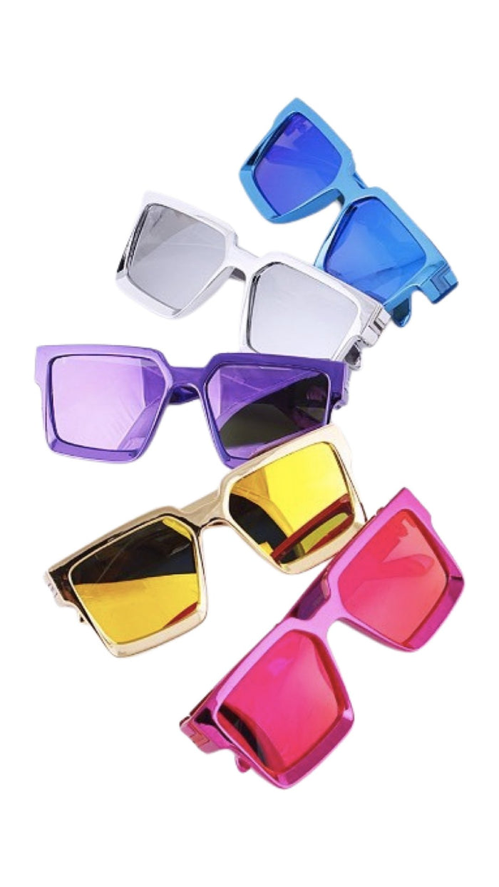 Chrome Square Sunglasses - Assorted Colour - Model Express VancouverAccessories