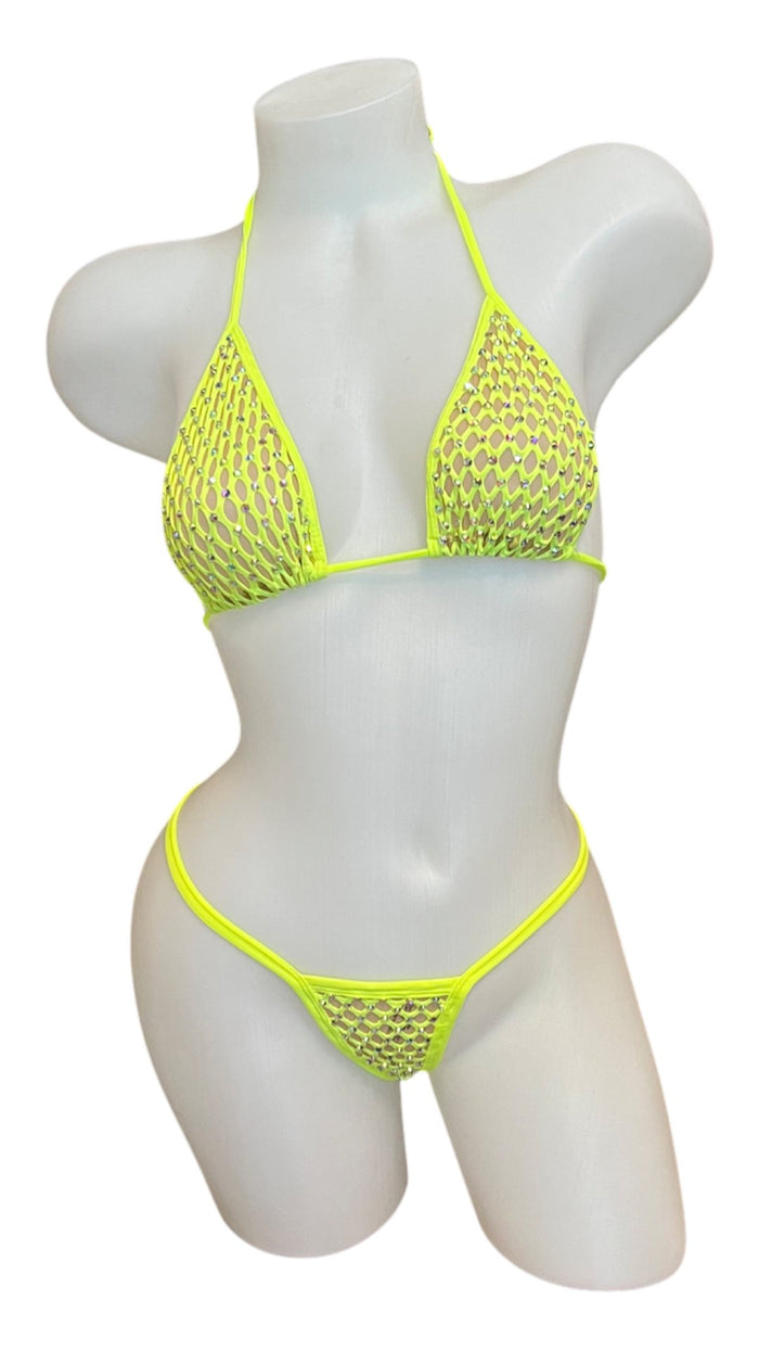 Crystal Bikini - Neon Yellow - Model Express VancouverLingerie