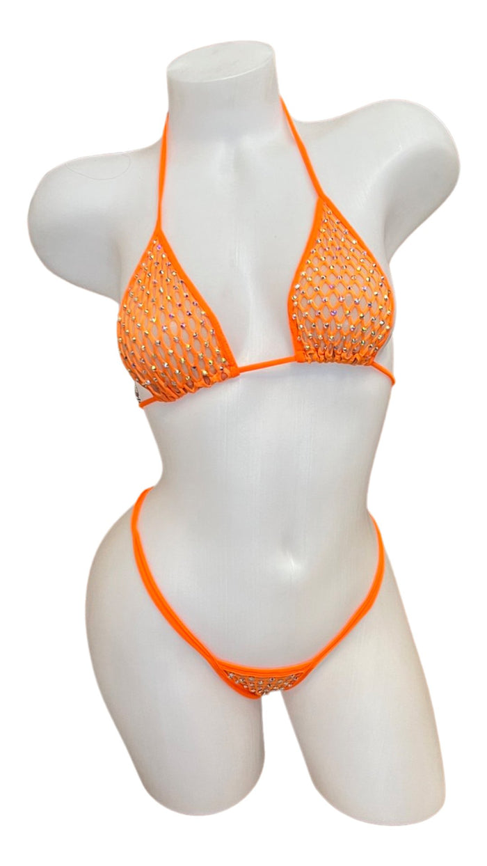 Crystal Bikini - Orange - Model Express VancouverLingerie