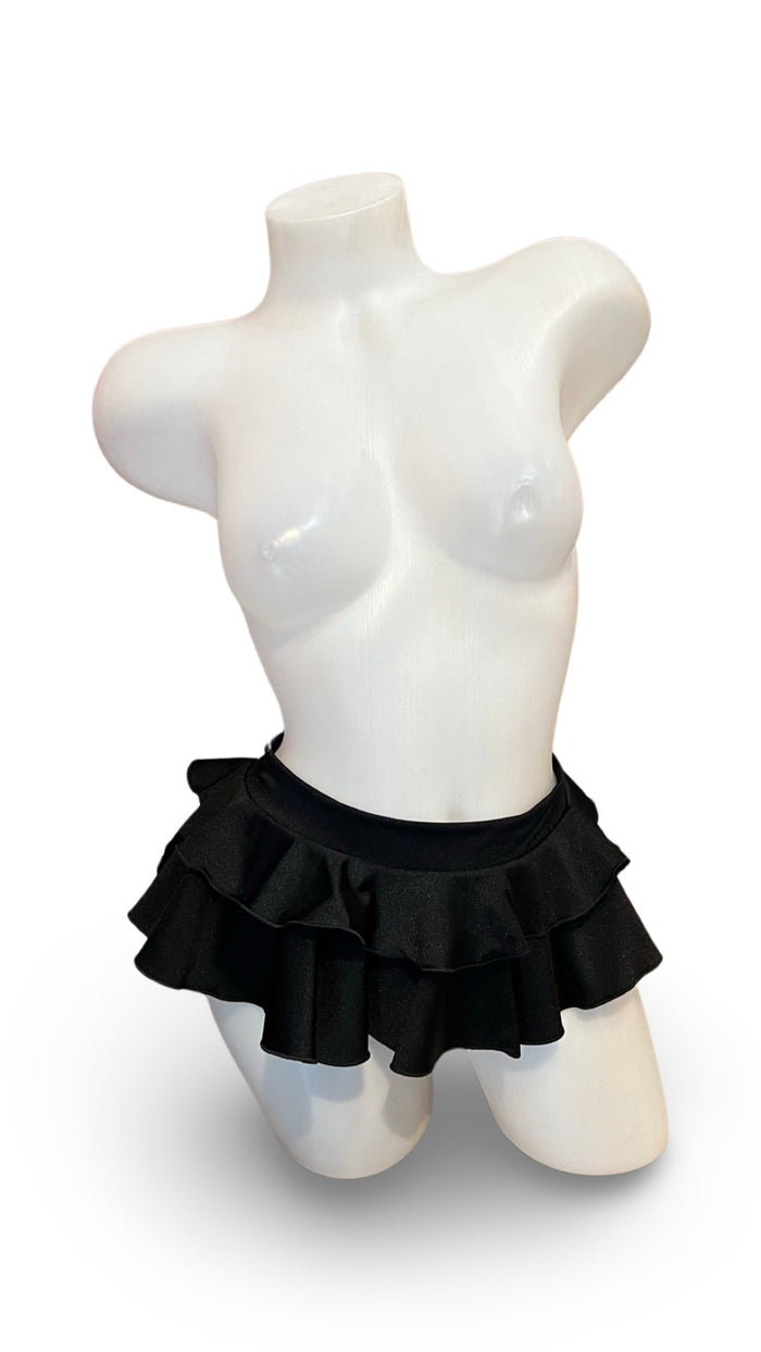 Double Layer Mini Skirt Black - Model Express VancouverLingerie
