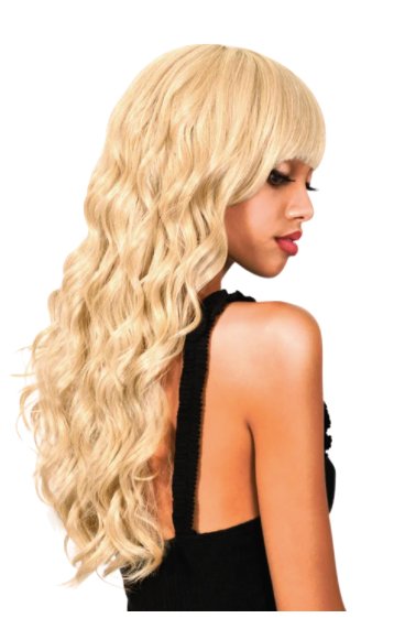 Extra Long Medium Curl Wig with Bangs - Ash Blonde - Model Express VancouverAccessories