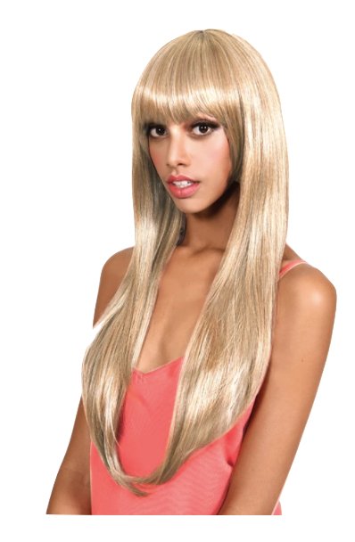 Extra Long Straight Wig with Bangs - Medium Brown/Copper - Model Express VancouverAccessories