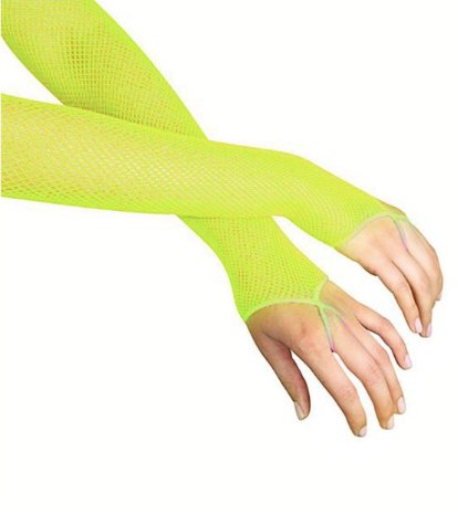 Fishnet Arm Warmers - Neon Yellow - Model Express VancouverAccessories