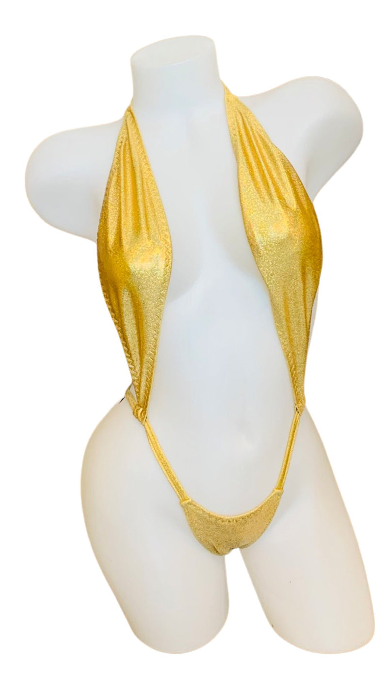 Foil Slingshot Bikini - Gold - Model Express VancouverBikini