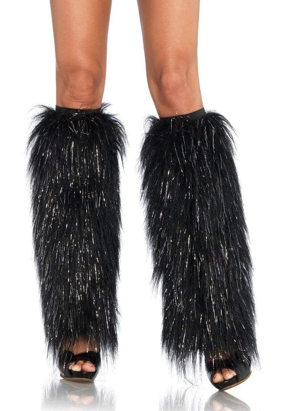 Furry Lurex Leg Warmers Black - Model Express Vancouver