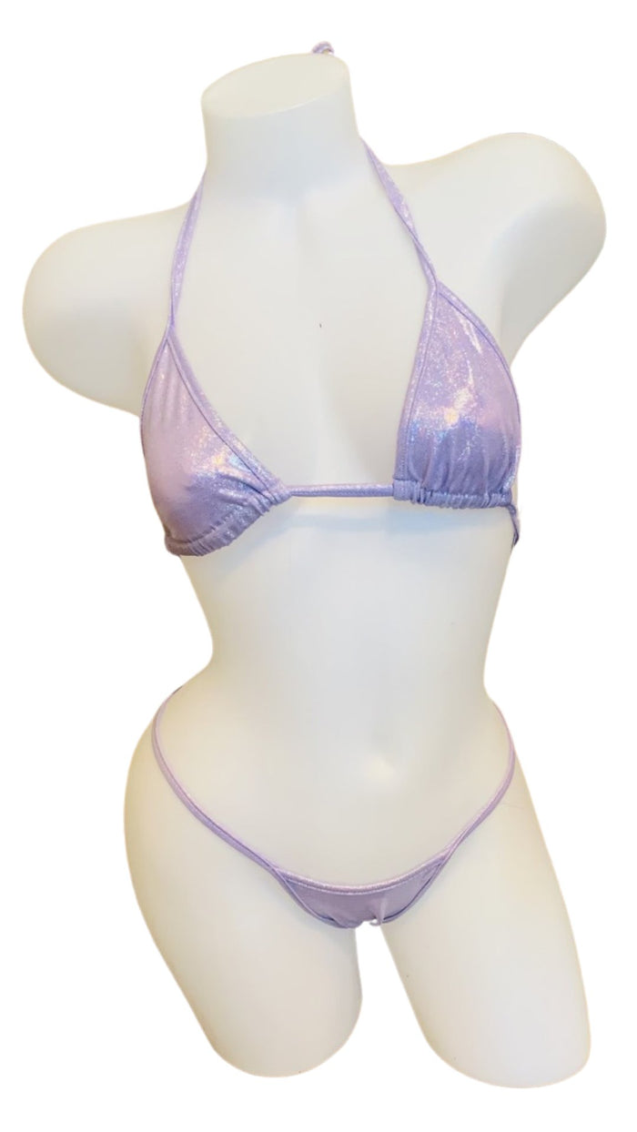 Holographic Triangle Top and Thong Lilac - Model Express VancouverLingerie