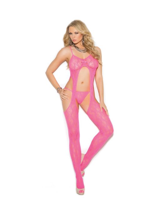 Lace Suspender Bodystocking Pink - Model Express VancouverLingerie