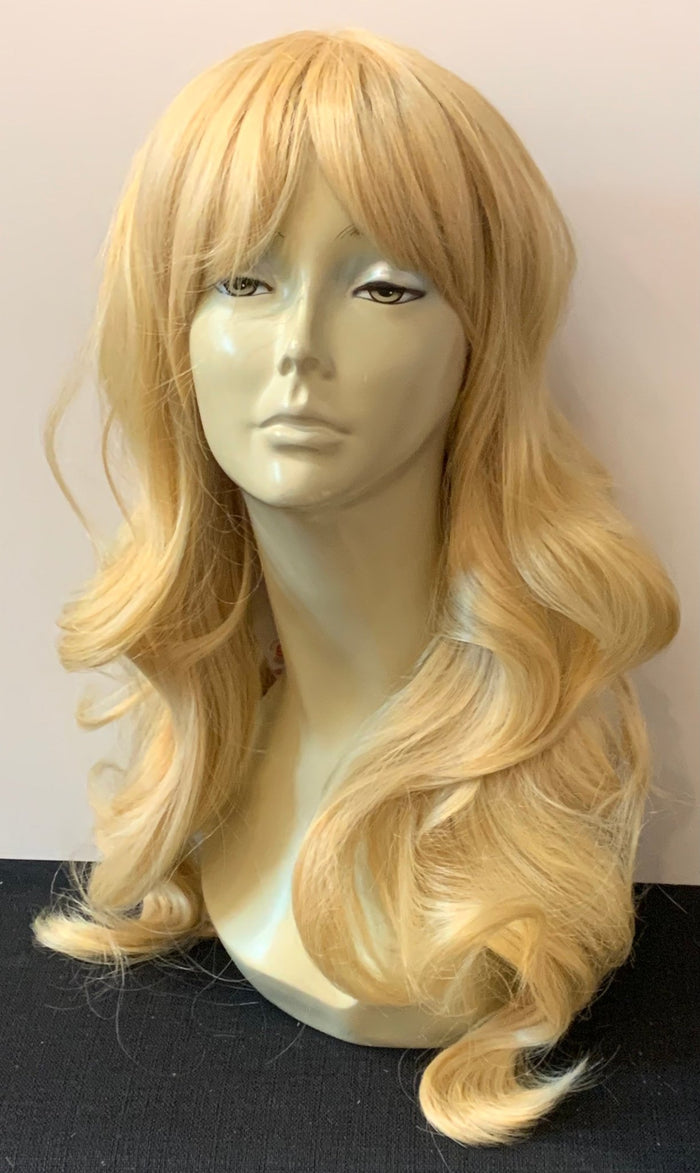 Long Loose Curl Wig with Bangs - Tan Blonde - Model Express VancouverAccessories