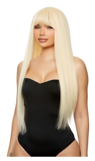 Long Straight Wig With Bangs Platinum - Model Express VancouverAccessories