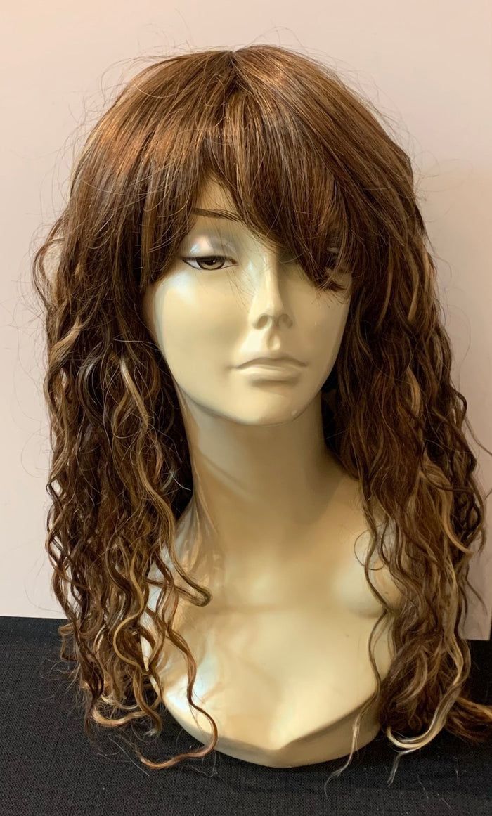 Long Tight Curl Wig with Bangs - Golden - Model Express VancouverAccessories