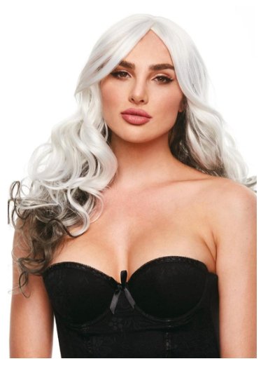 Long Wavy Wig with Dark Ends- Grey/Black - Model Express VancouverAccessories