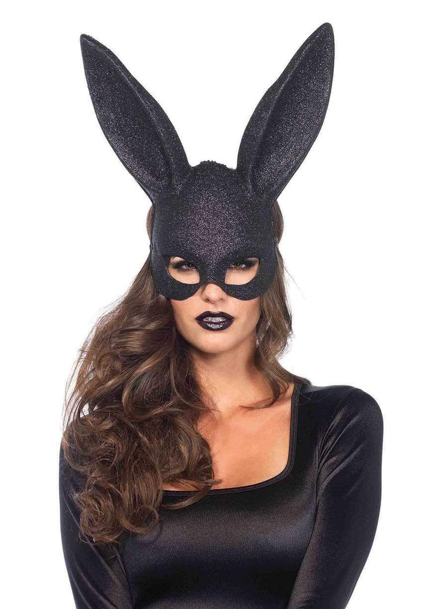 Masquerade Rabbit Mask Glitter - Black - Model Express VancouverAccessories