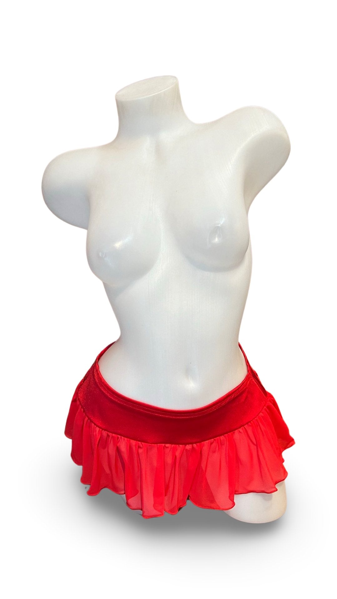 Mesh Mini Skirt Red - Model Express VancouverLingerie