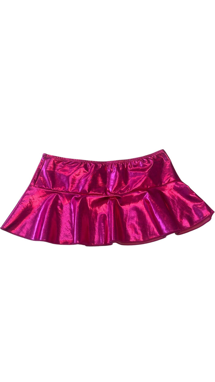 Metallic Mini Skirt - Hot Pink - Model Express VancouverClothing