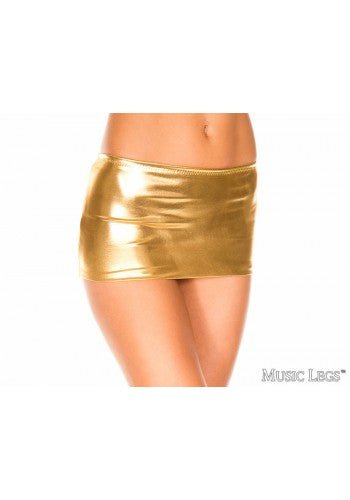 Micro Metallic Skirt - Gold - Model Express VancouverClothing