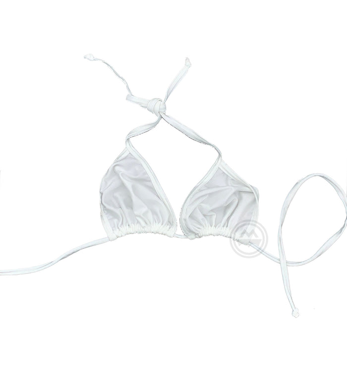 Micro Tie Triangle Top - White - Model Express VancouverLingerie