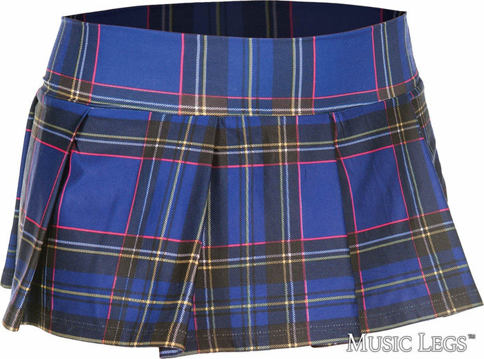 Plaid Mini Skirt - Dark Blue - Model Express VancouverClothing