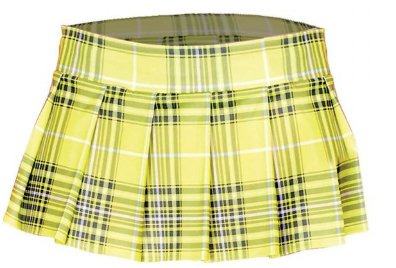 Plaid Mini Skirt - Yellow - Model Express VancouverClothing