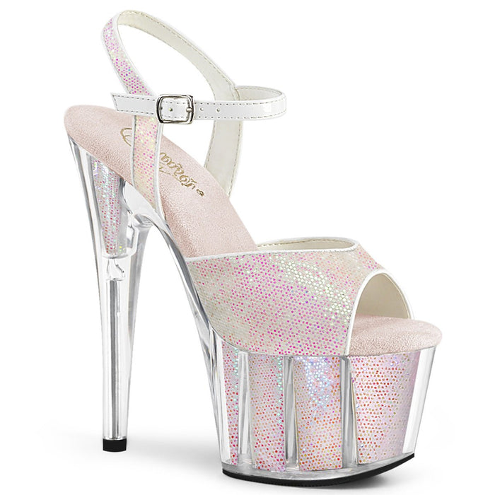 Pleaser Adore 710G White Glitter - Model Express VancouverShoes