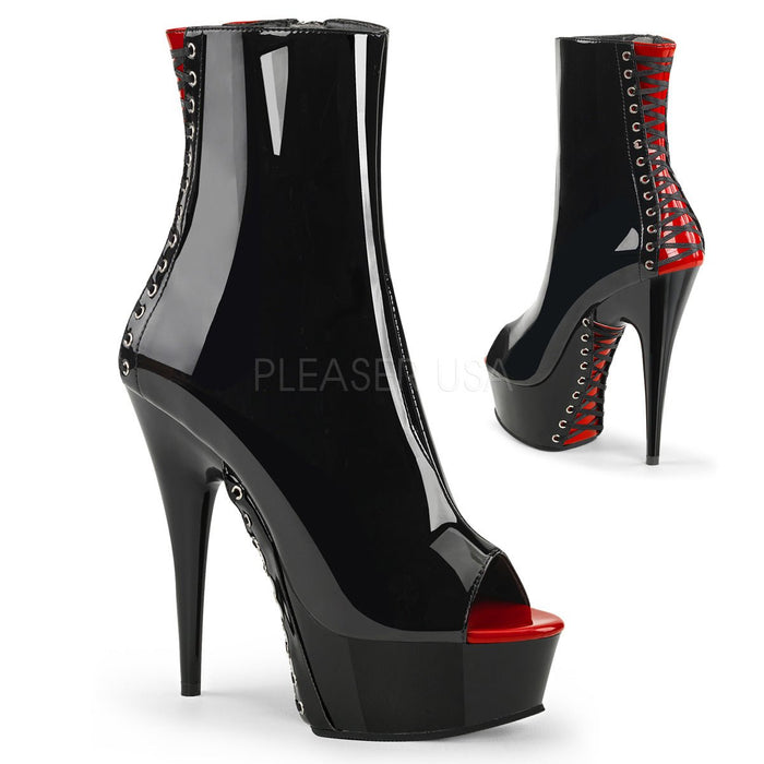 Pleaser Delight 1025 Black/Red - Model Express VancouverBoots