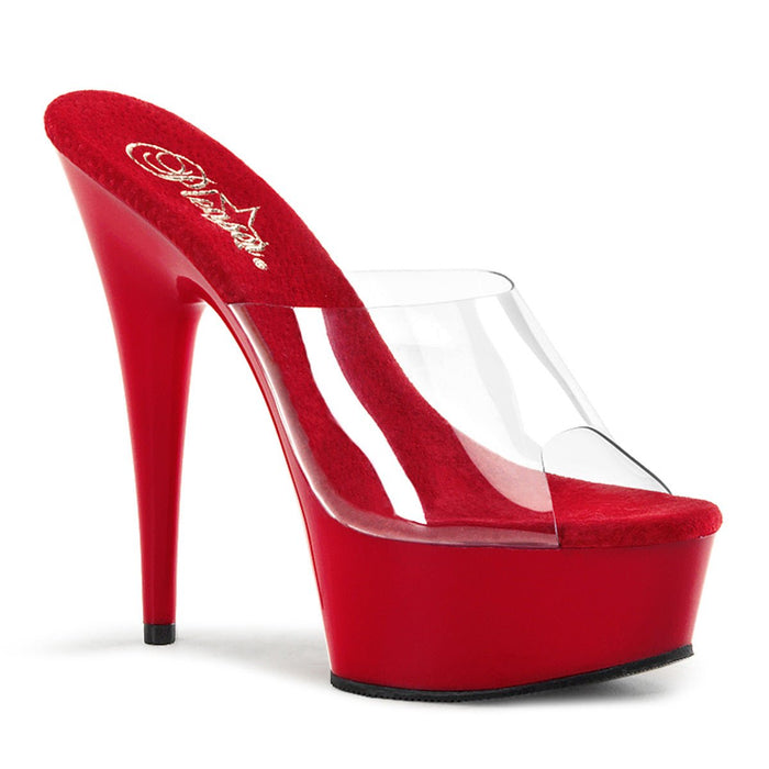 Pleaser Delight 601 Red/Clear - Model Express VancouverShoes