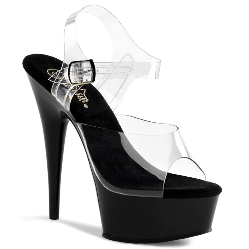 Pleaser Delight 608 Black/Clear - Model Express VancouverShoes