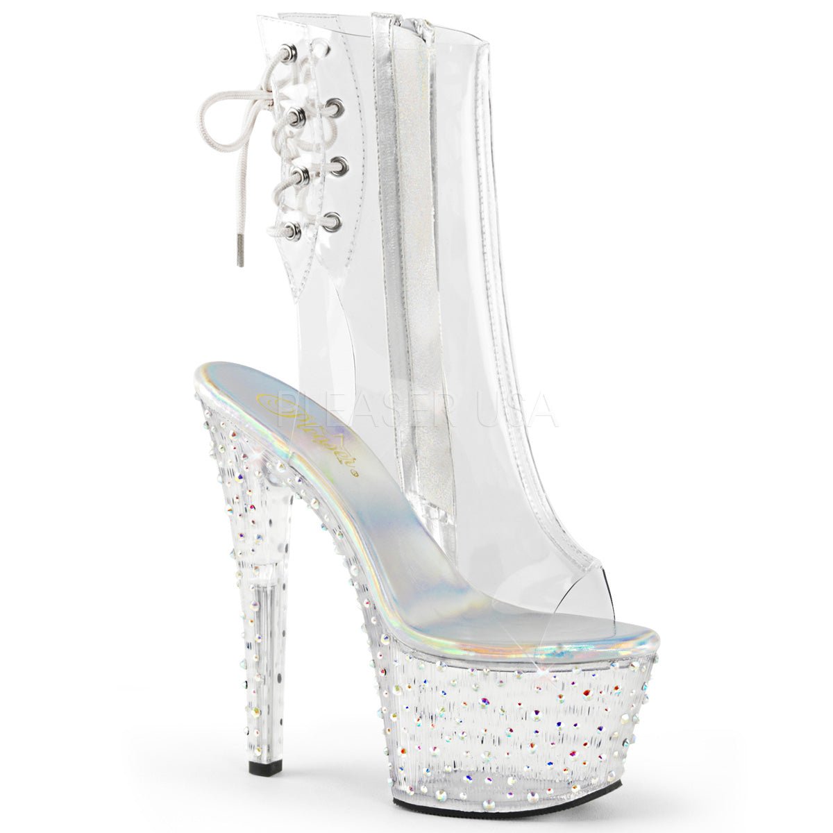 Pleaser Stardance 1018 Clear - Model Express VancouverBoots
