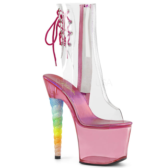 Pleaser Unicorn 1018C Clear/Pink - Model Express VancouverBoots