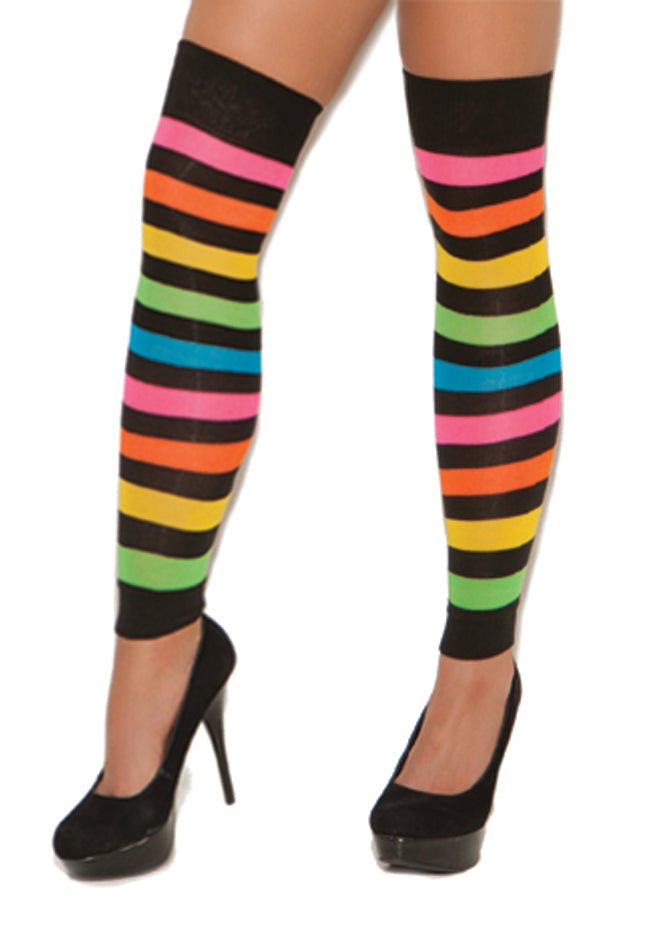 Rainbow Striped Neon Leg Warmers - Model Express VancouverHosiery