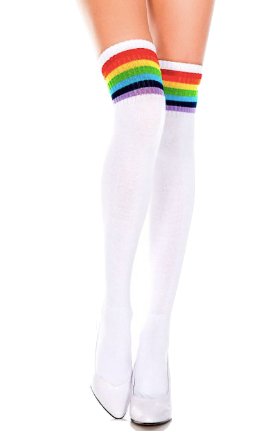 Rainbow Striped Thigh High Socks - Model Express VancouverHosiery