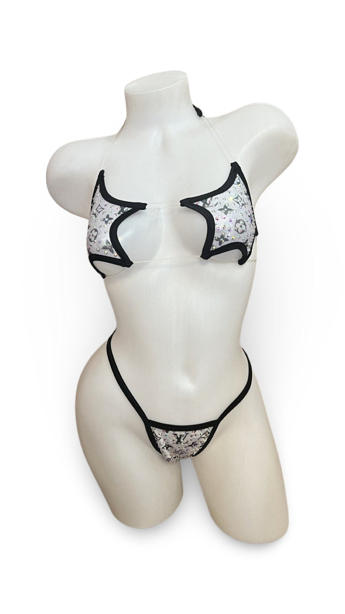 Rhinestone Star Bikini - Silver Design - Model Express VancouverBikini