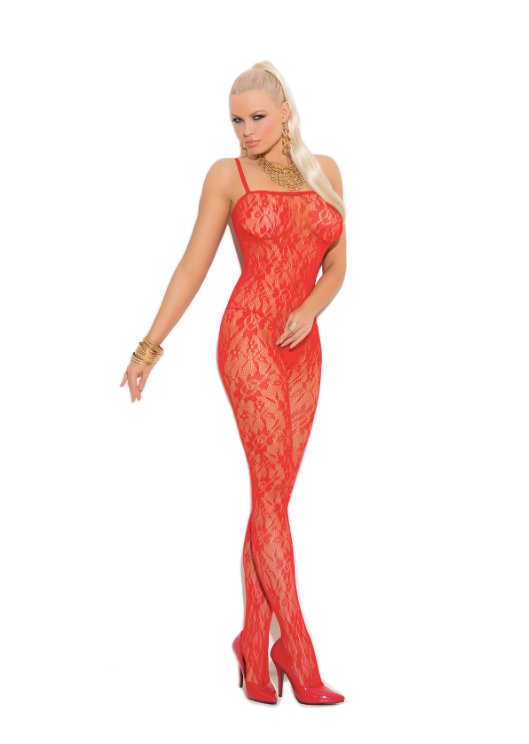 Rose Lace Bodystocking Red - Model Express VancouverLingerie
