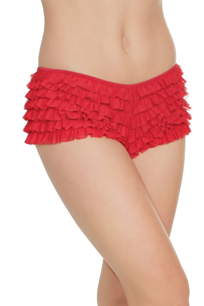 Ruffle Shorts Red - Model Express VancouverLingerie