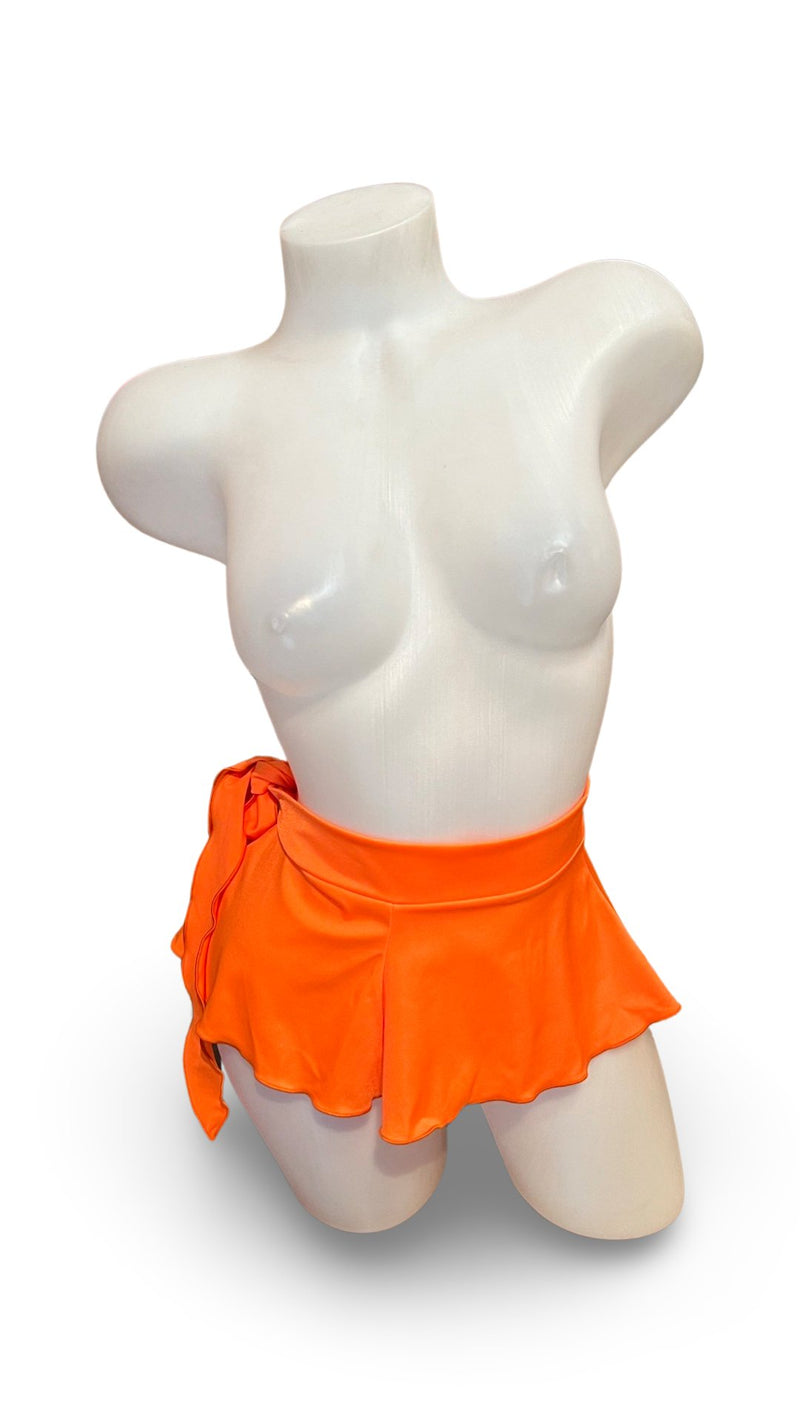 Ruffle Side Tie Skirt Orange - Model Express VancouverLingerie