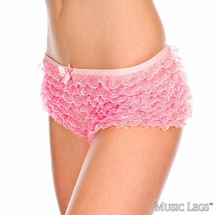 Ruffle Tanga Shorts Pink - Model Express VancouverClothing