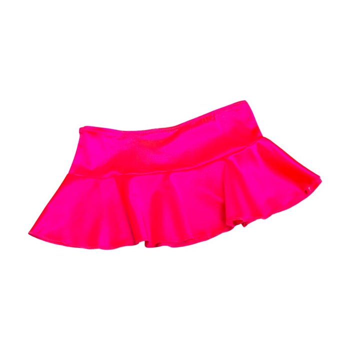 Satin Mini Skirt - Neon Pink - Model Express VancouverClothing