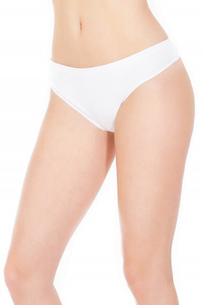 Seamless Microfibre Thong White - Model Express VancouverLingerie