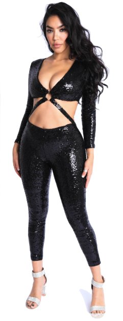 Sequins O-Ring Jumpsuit - Model Express VancouverClothing