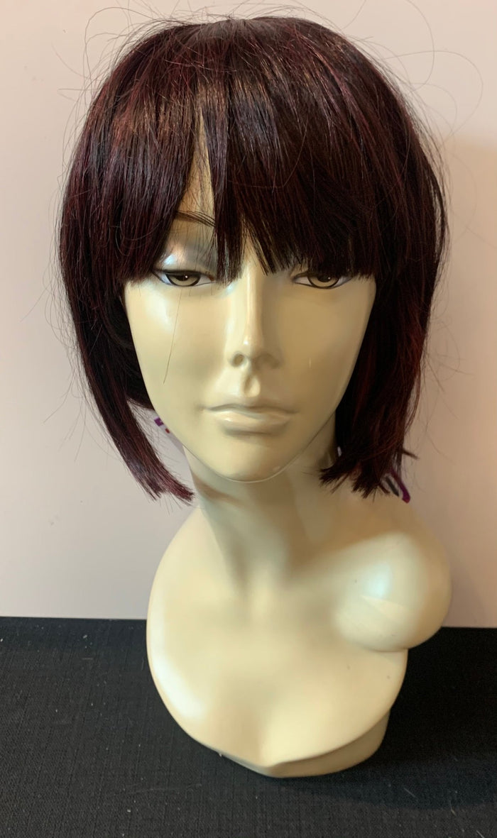 Short Bob Wig with Bangs - Burgundy - Model Express VancouverAccessories
