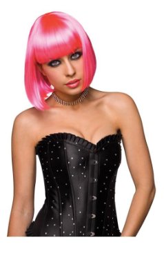 Short Bob Wig with Bangs - Neon Pink - Model Express VancouverAccessories