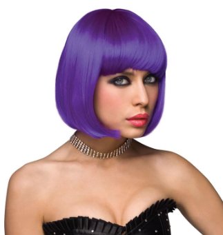 Short Bob Wig with Bangs - Purple - Model Express VancouverAccessories