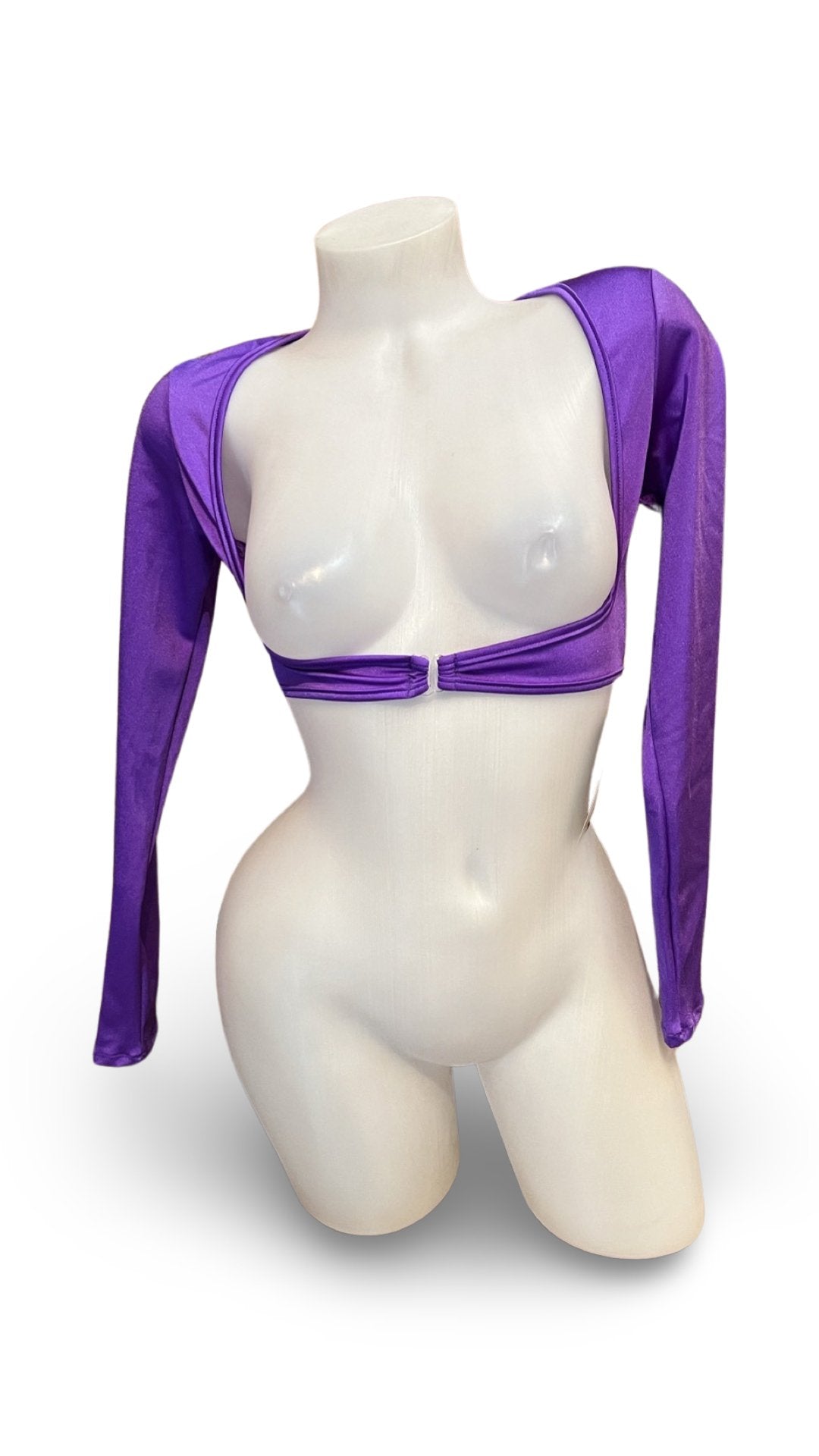 Sleeved Clip Crop Top Purple - Model Express VancouverClothing