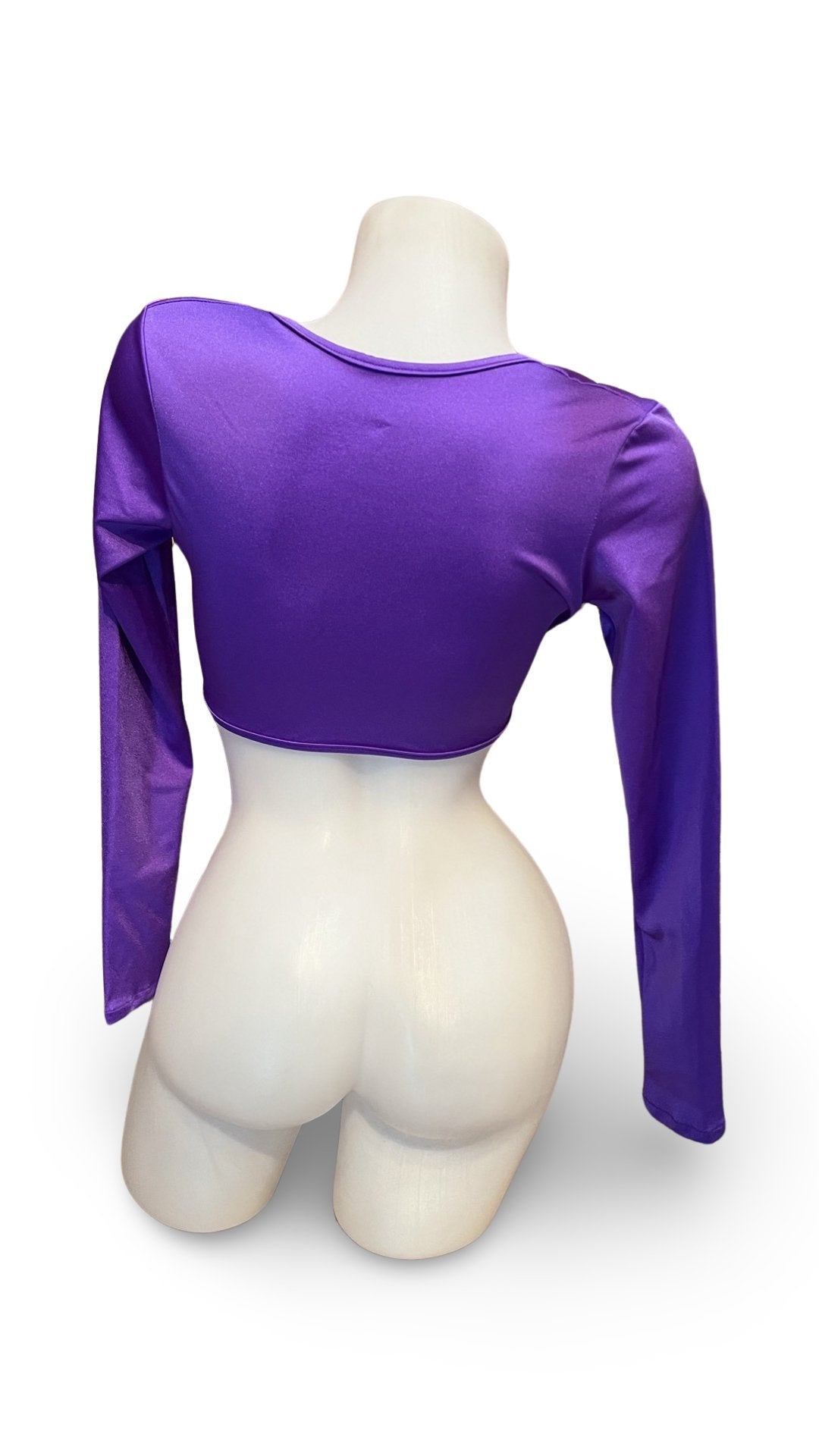 Sleeved Clip Crop Top Purple - Model Express VancouverClothing