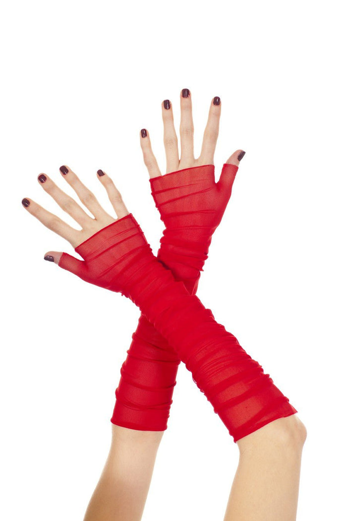 Soft Mesh Fingerless Gloves Red - Model Express VancouverAccessories