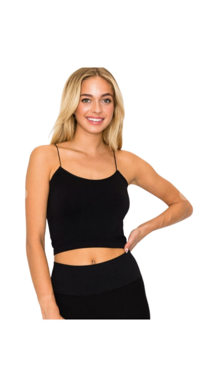 Thin Strap Crop Top black - Model Express VancouverClothing
